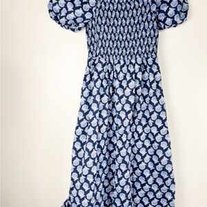 J. Crew Blue and White Floral Casual Nap Dress